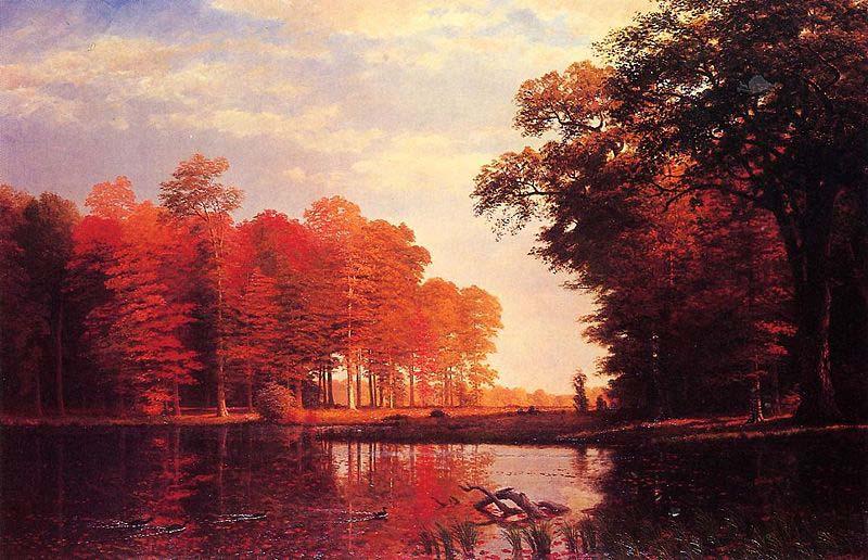 Albert Bierstadt Autumn Woods Sweden oil painting art